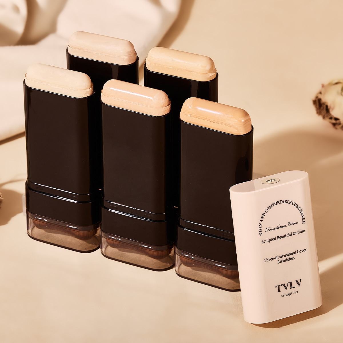 TVLV 2-in-1 Foundation Stick with Built-in Brush