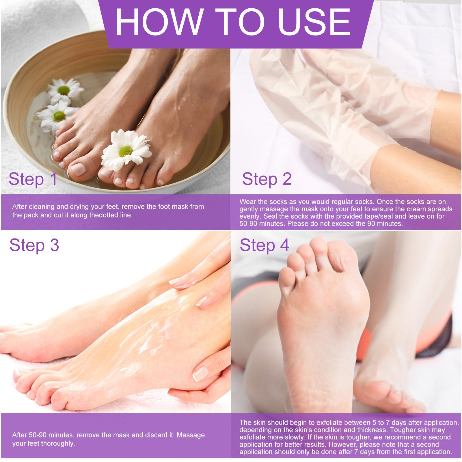 Aliver Foot Peeling Moisturizing Natural Exfoliating Foot Mask